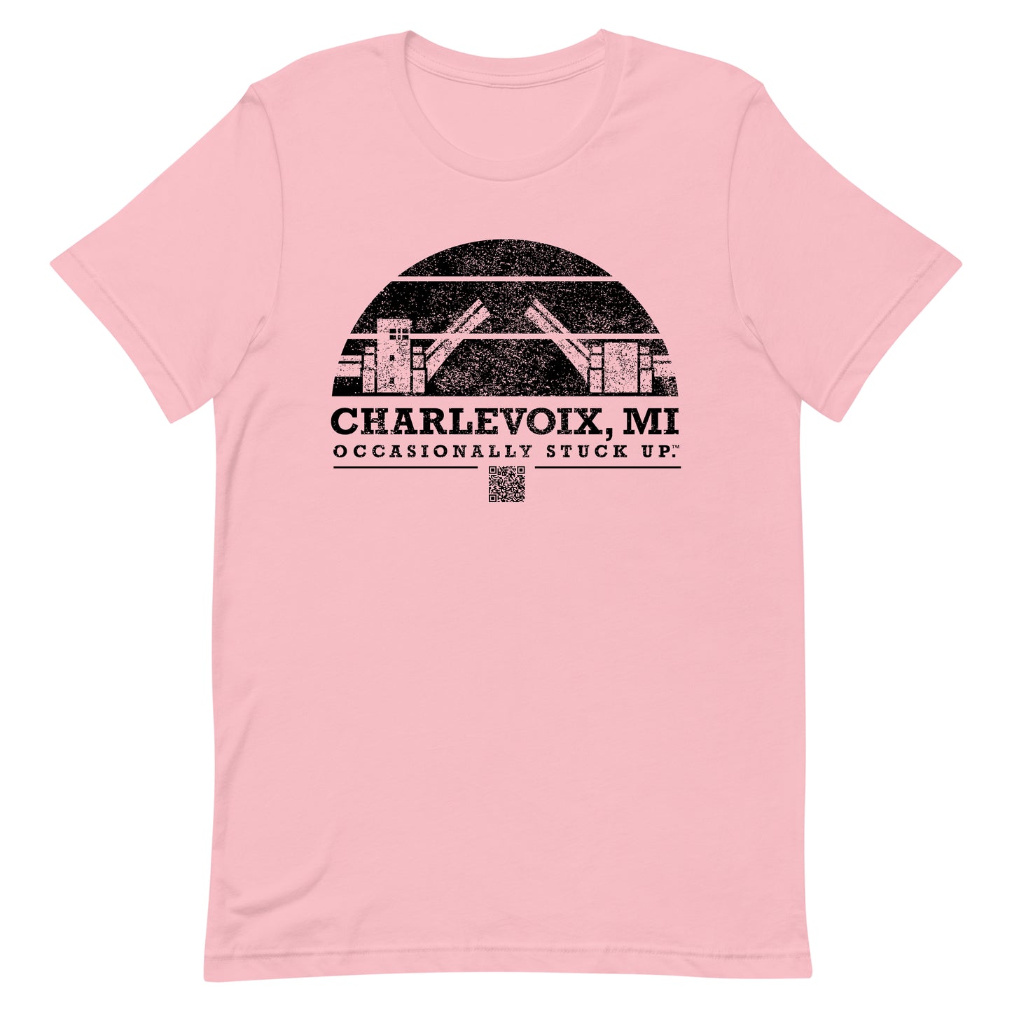Pink & Black Charlevoix "Occasionally Stuck Up" Tee