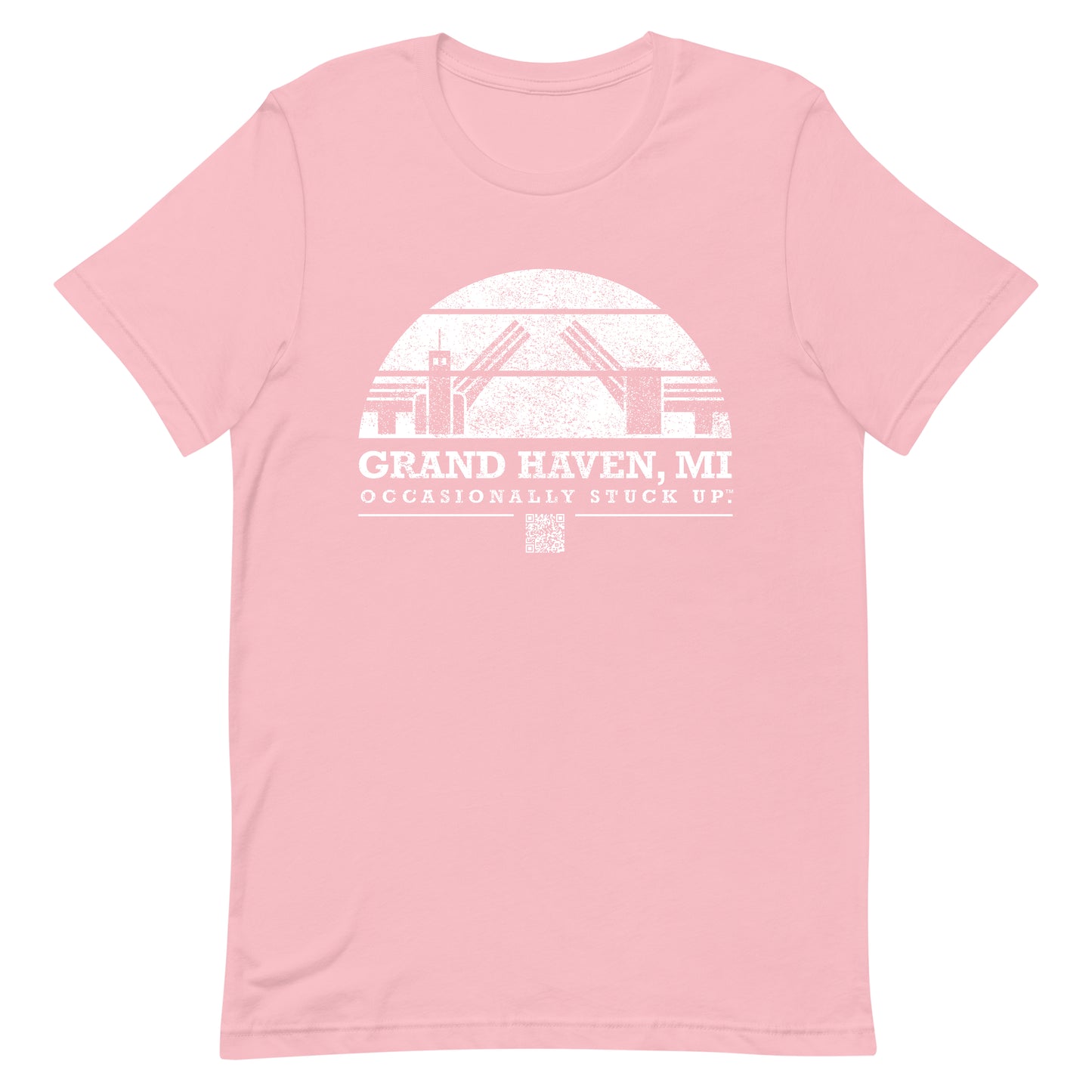 Pink & White Grand Haven "Occasionally Stuck Up" Tee