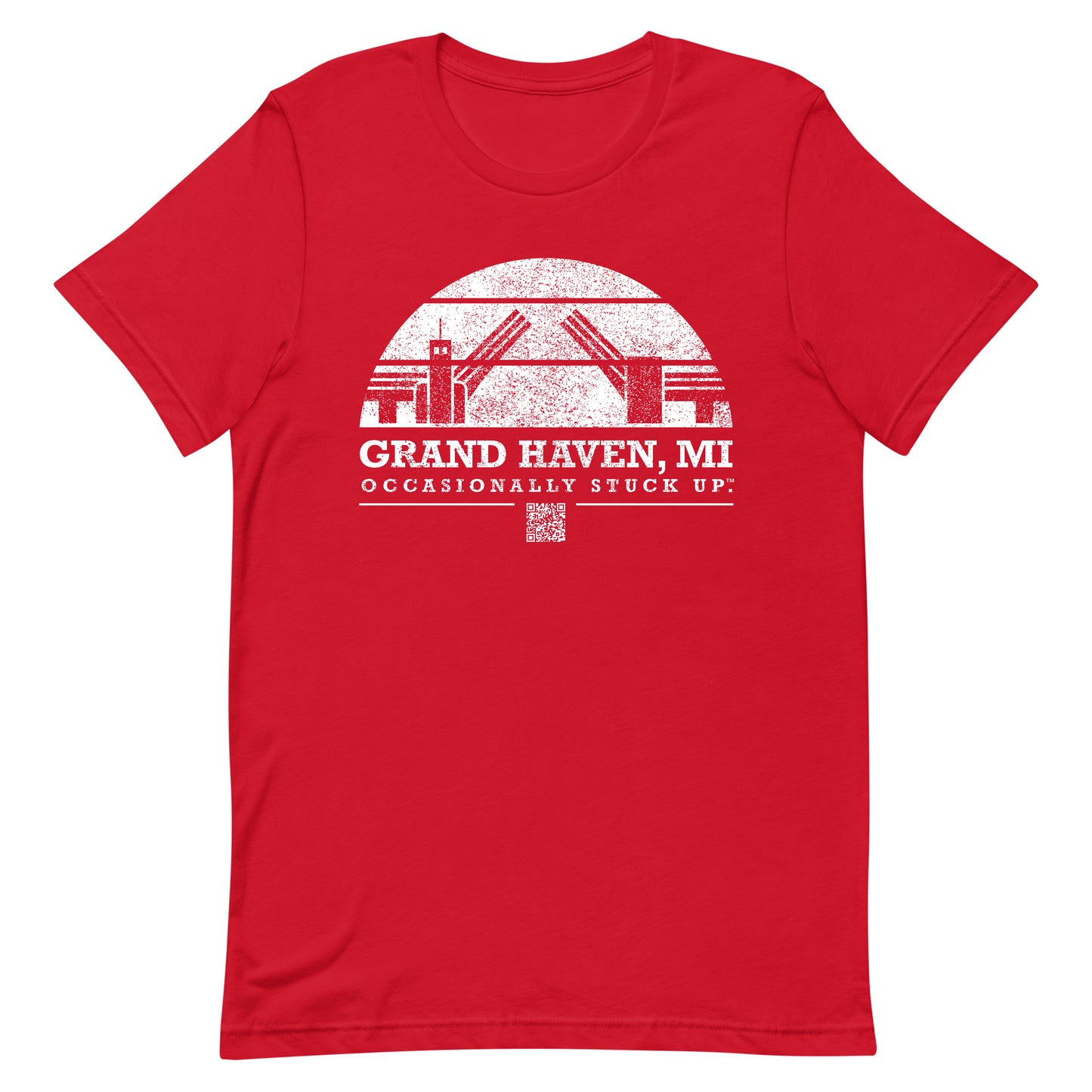 Red Grand Haven "Occasionally Stuck Up" Tee