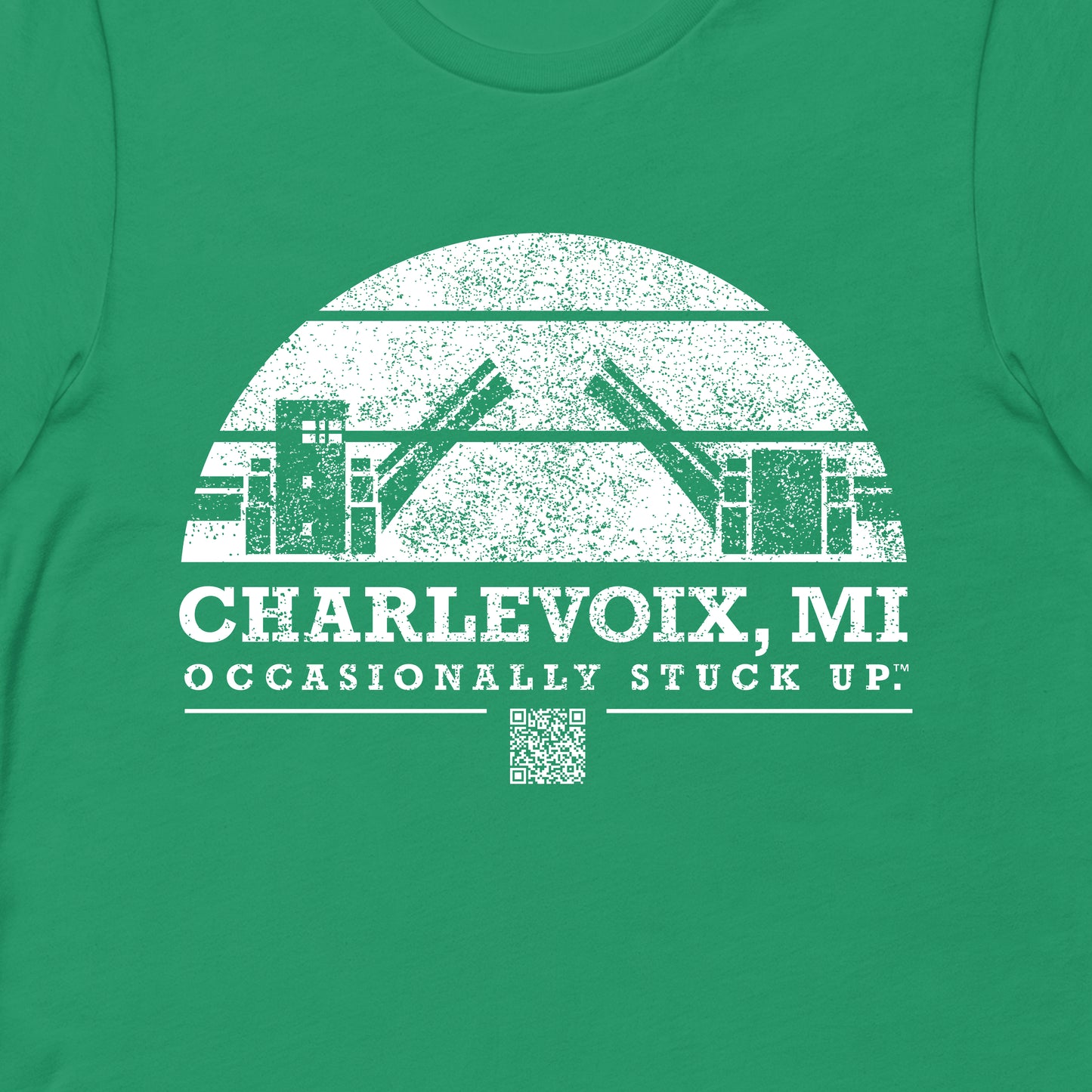 Kelly Green Charlevoix "Occasionally Stuck Up" Tee