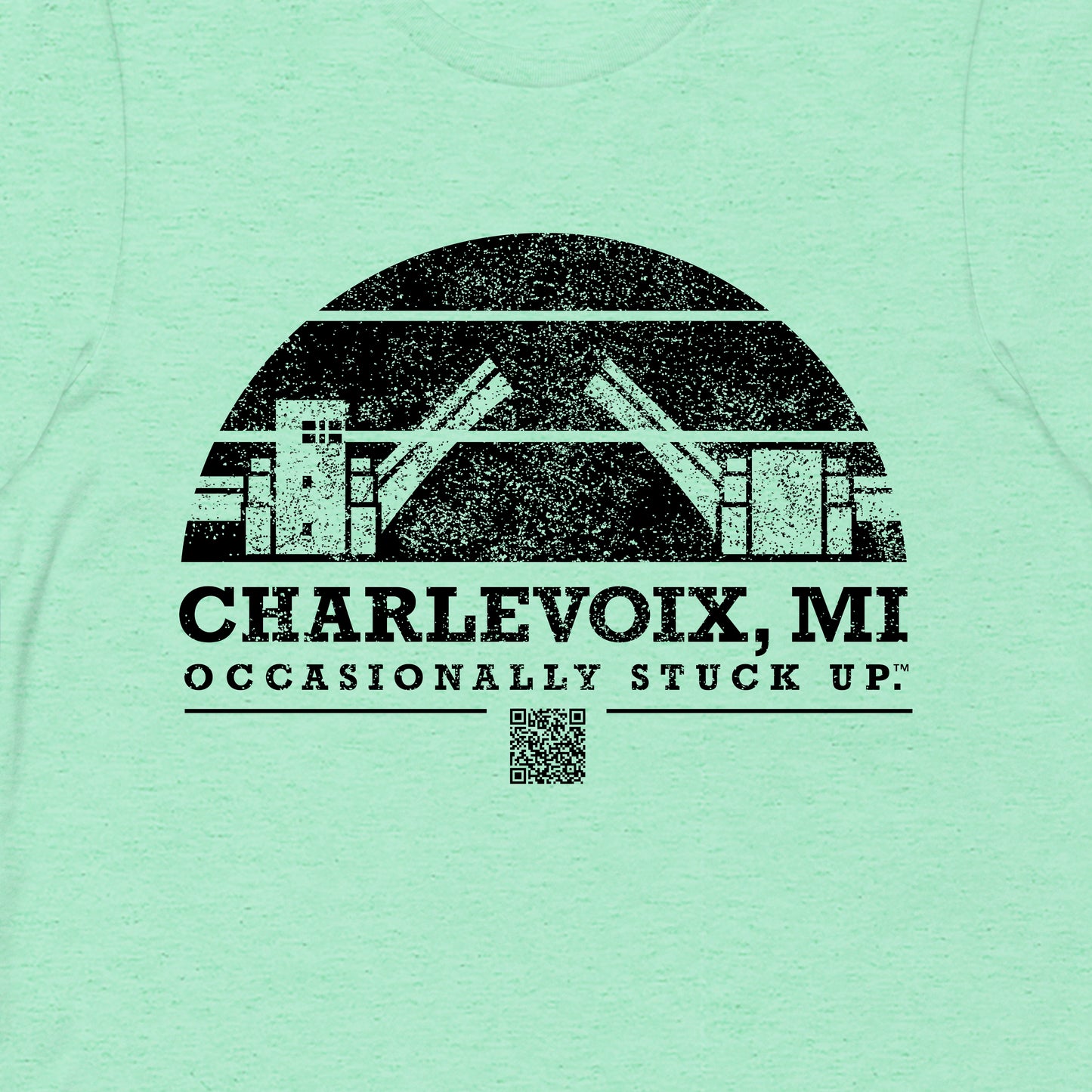 Heather Mint Charlevoix "Occasionally Stuck Up" Tee