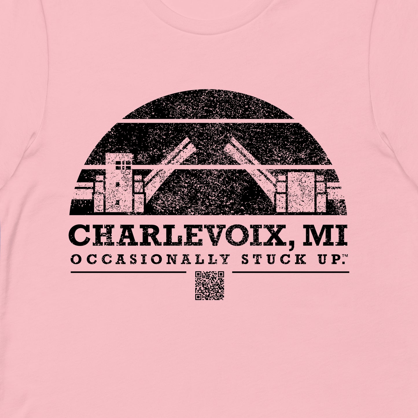 Pink & Black Charlevoix "Occasionally Stuck Up" Tee