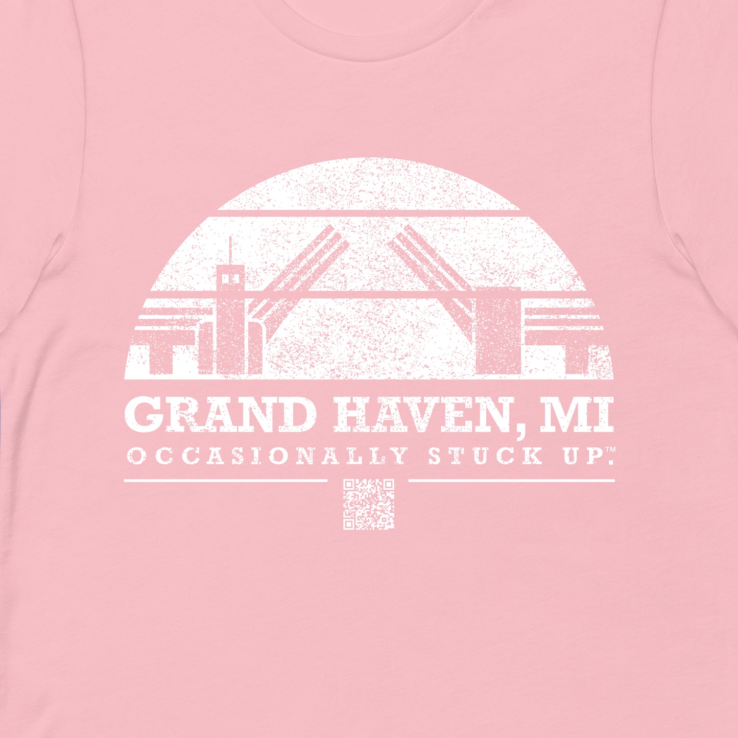 Pink & White Grand Haven "Occasionally Stuck Up" Tee