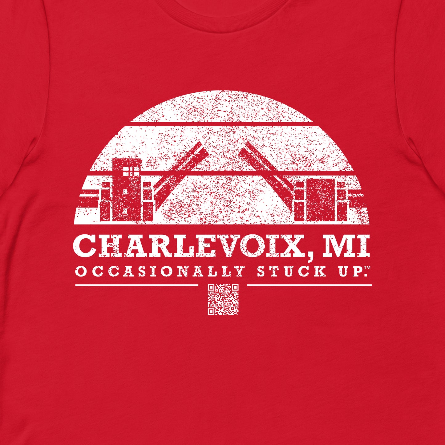 Red Charlevoix "Occasionally Stuck Up" Tee