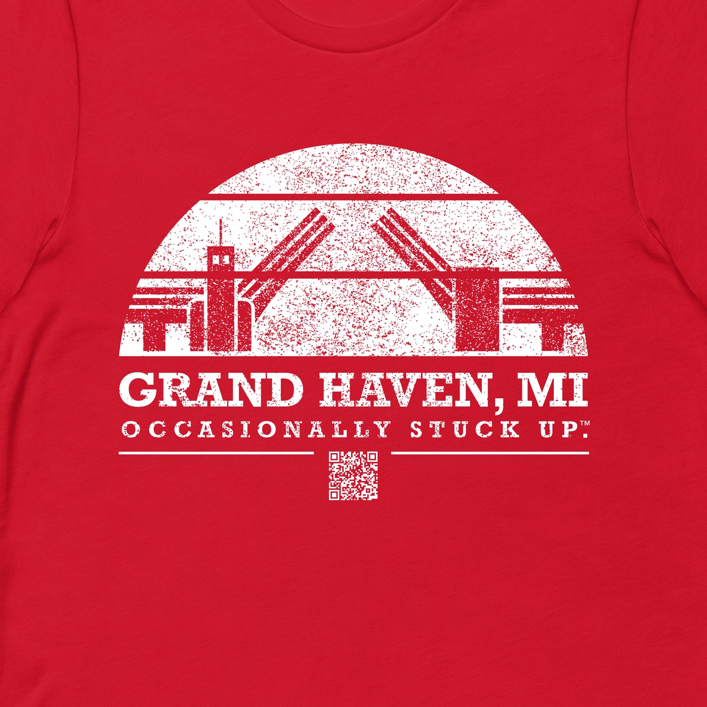 Red Grand Haven "Occasionally Stuck Up" Tee