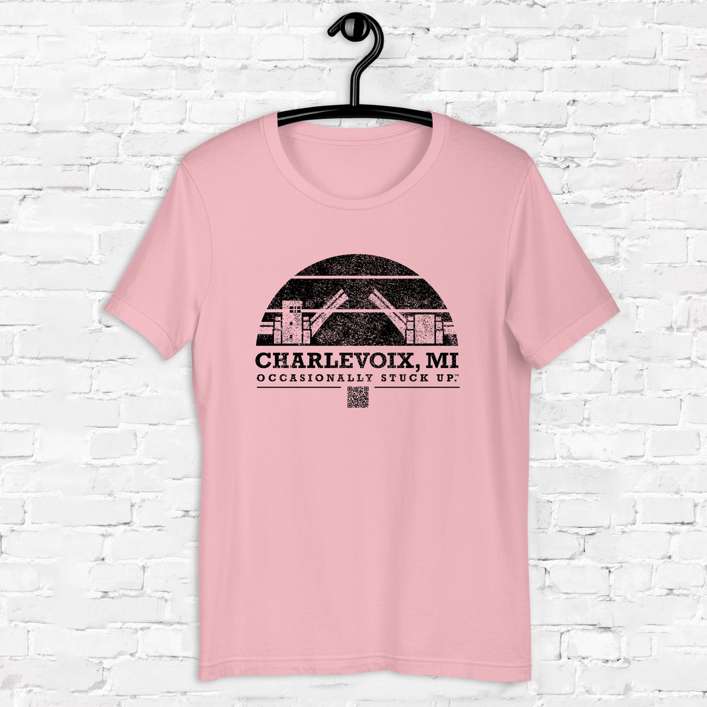 Pink & Black Charlevoix "Occasionally Stuck Up" Tee
