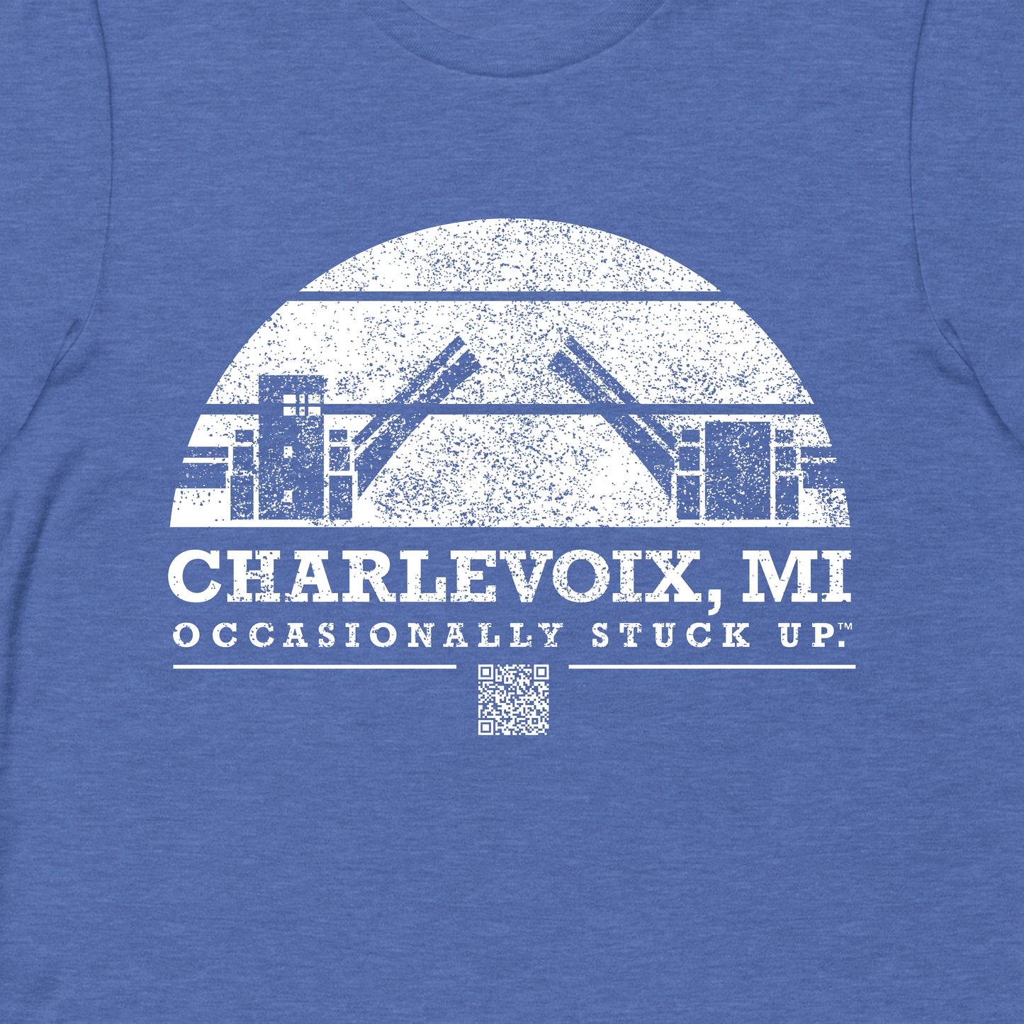 Heather Blue Charlevoix "Occasionally Stuck Up" Tee