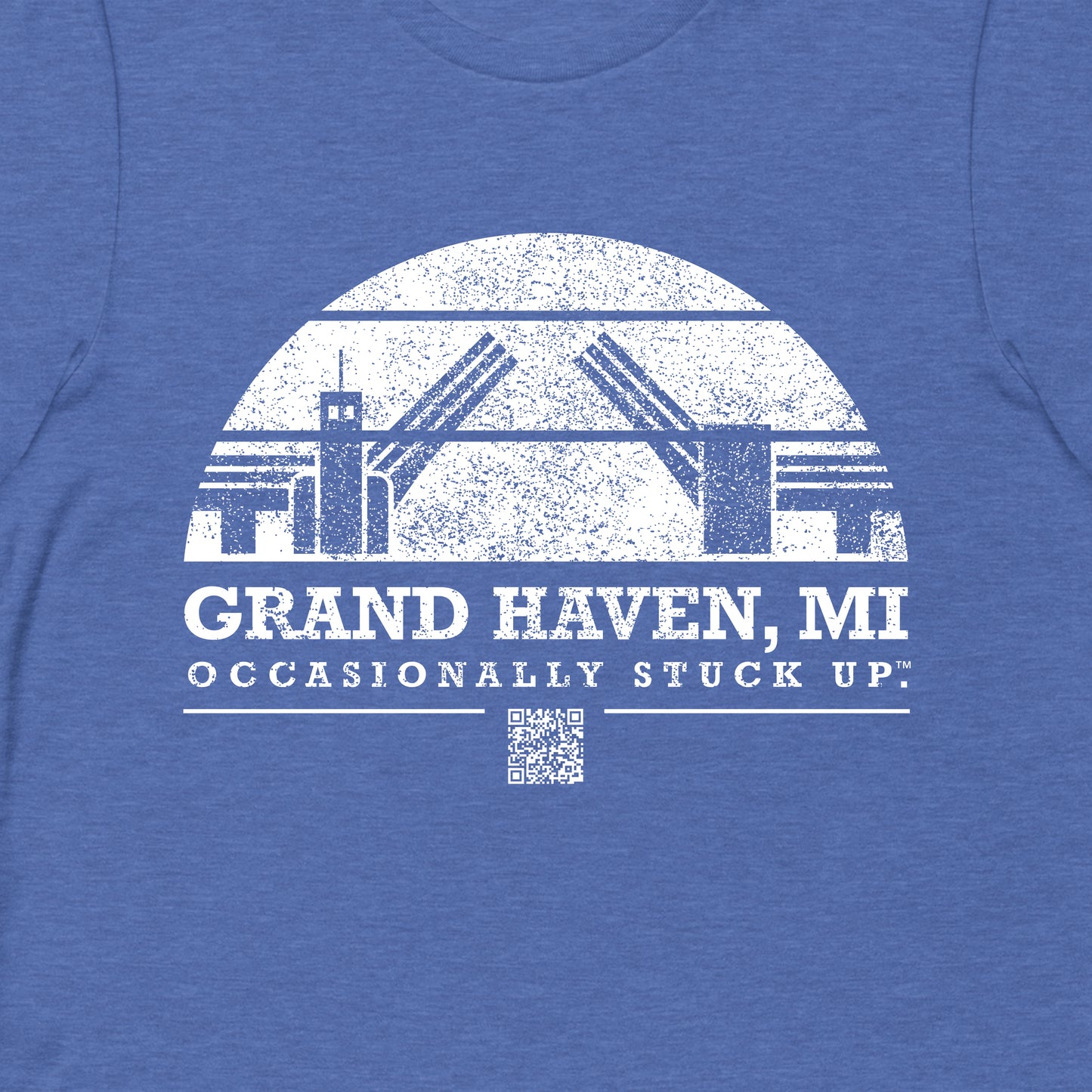 Heather Blue Grand Haven "Occasionally Stuck Up" Tee